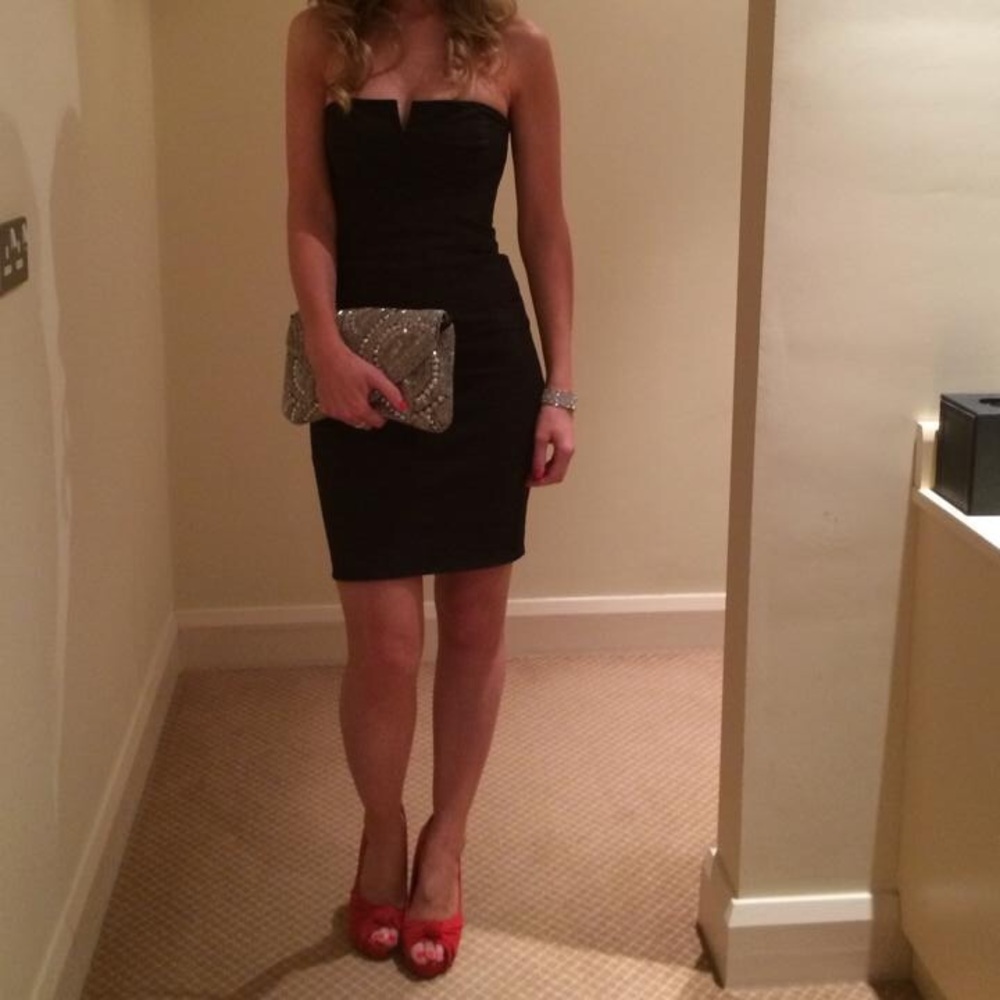 Black strapless dress